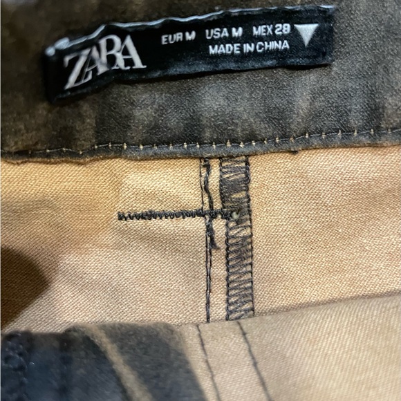 Zara Faded‎ Brown Faux Leather Pleated Mini Skirt Skort Boho Moto Size Medium - Picture 4 of 6